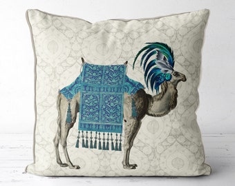 Camel pillow indian decor Camel decor Blue Accent pillows throw pillow cover accent cushions india decor animal cushion uk seller shop