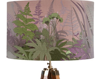 Botanical Lamp Shade: Blush Pink Floral Design, Boho Home Decor