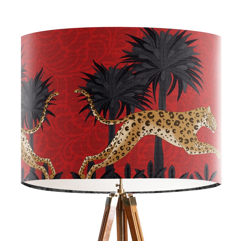 Leopard Drum Lampshade Animal Print Lampshade Tropical | Etsy UK