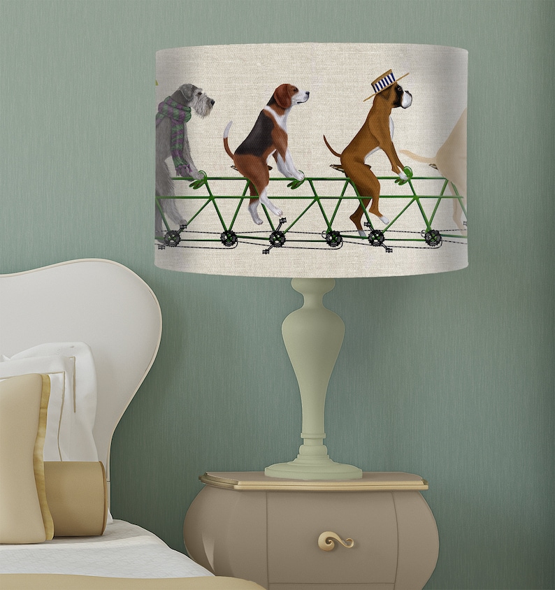 Lamp Shade Dog Tandem Drum Lampshade Dog Lover Gift Dog - Etsy