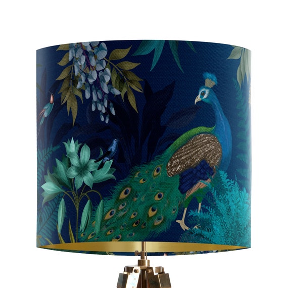 Peacock blue sale lamp shade
