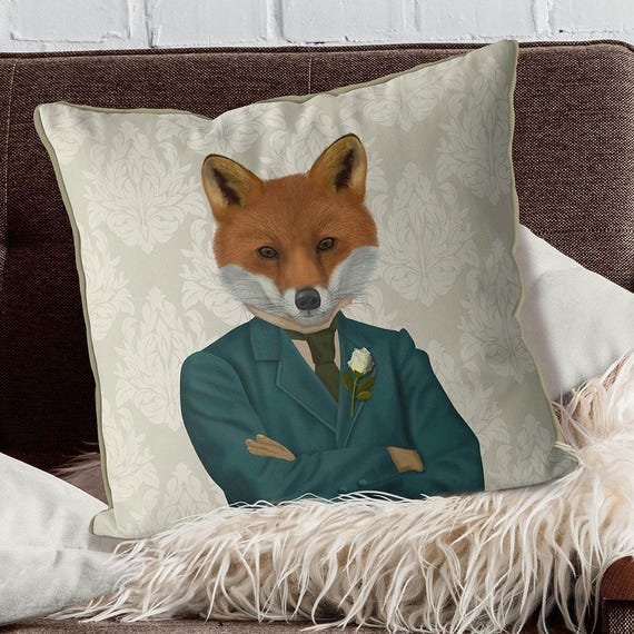 Bonhause Housse De Coussin Animaux De La Forêt Cerf Renard Lapin Ours 45 X 45 Cm Polyester Lin Décoratif Enfants Taie D'oreiller Pour Canapé Salon Chambre Chaise Jardin Maison Décoration 4 Pièces