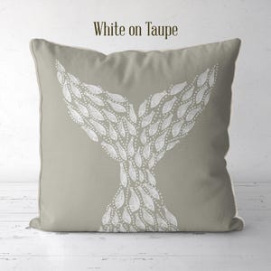 Whale Tail white on navy blue - Nautical pillow cover Modern coastal pillow cover navy Coastal throw pillow, Coastal style handmade designer image 6