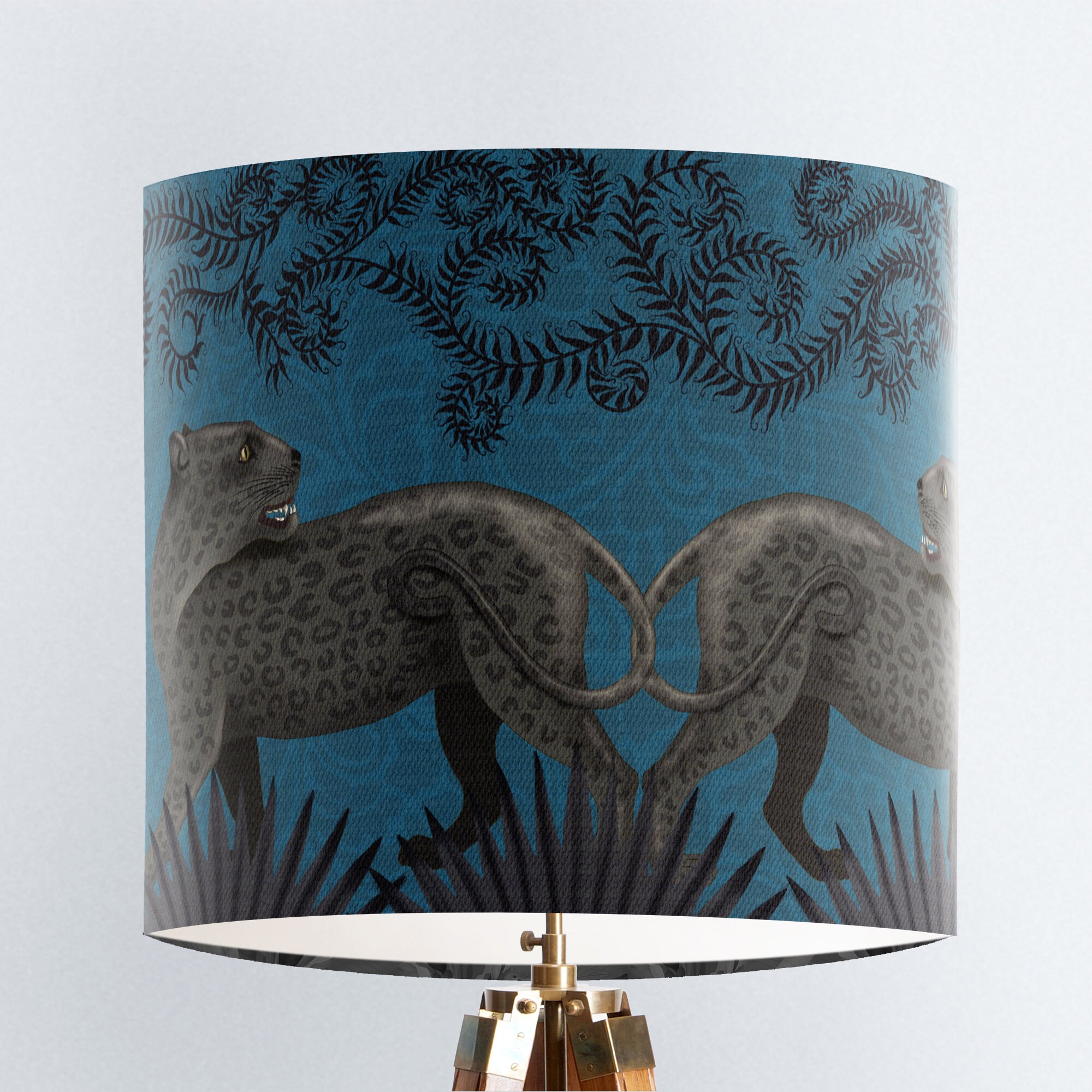Panther lamp shade Jaguar lamp shade Cotton lampshade Spider Etsy