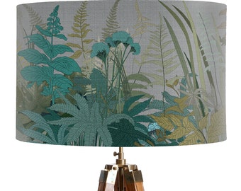 Lampenschirm mit Blau & Grün Blumenmuster