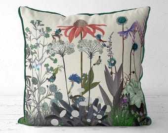 Wildflower Bloom - Struzzo - Federa per cuscino floreale, federa per cuscino floreale, cuscini colorati e luminosi, decorazioni floreali estive, cuscini multicolori