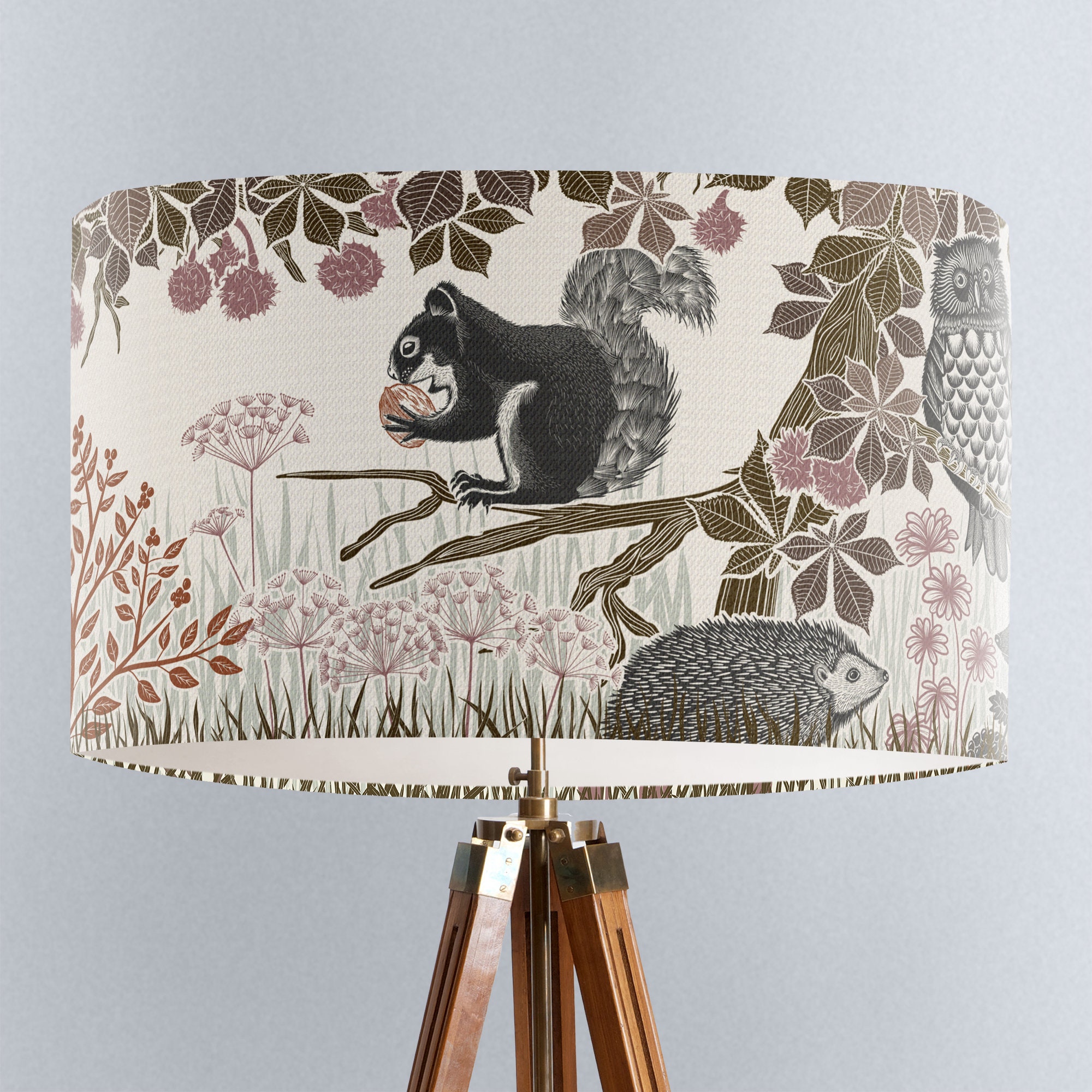 Country Lamp Shade Woodland Lamp Shade Owl Lampshade Cottage - Etsy UK