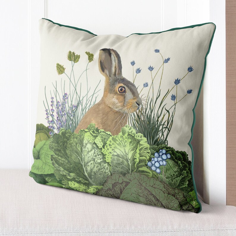 Rabbit Cushion Decorative Easter Decor Cabbage Patch3 Green | Etsy
