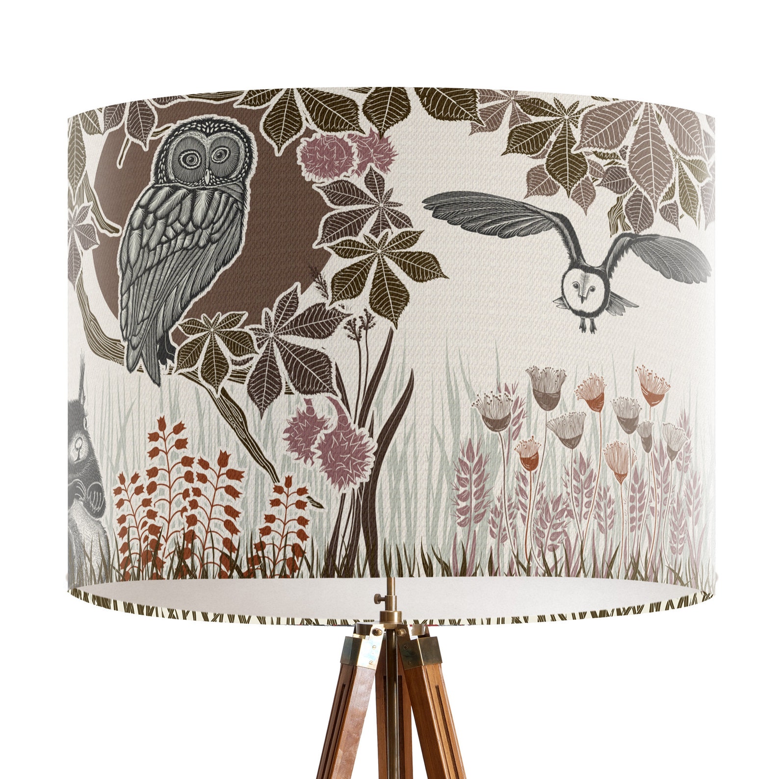 Country Lamp Shade Woodland Lamp Shade Owl Lampshade Cottage - Etsy UK