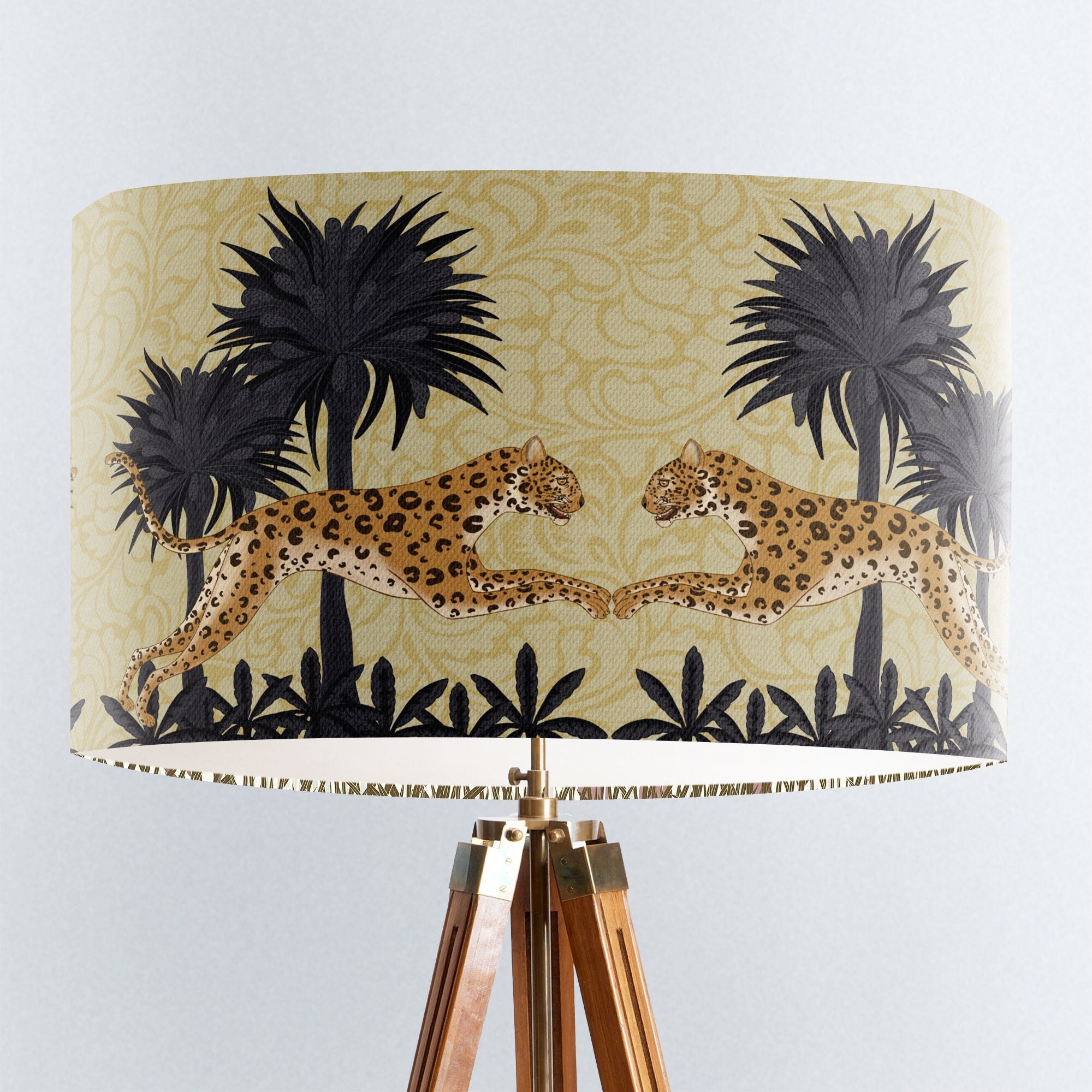 Leopard Lampshade Spider Top Lampshade Large Animal Table Lamp Gold ...