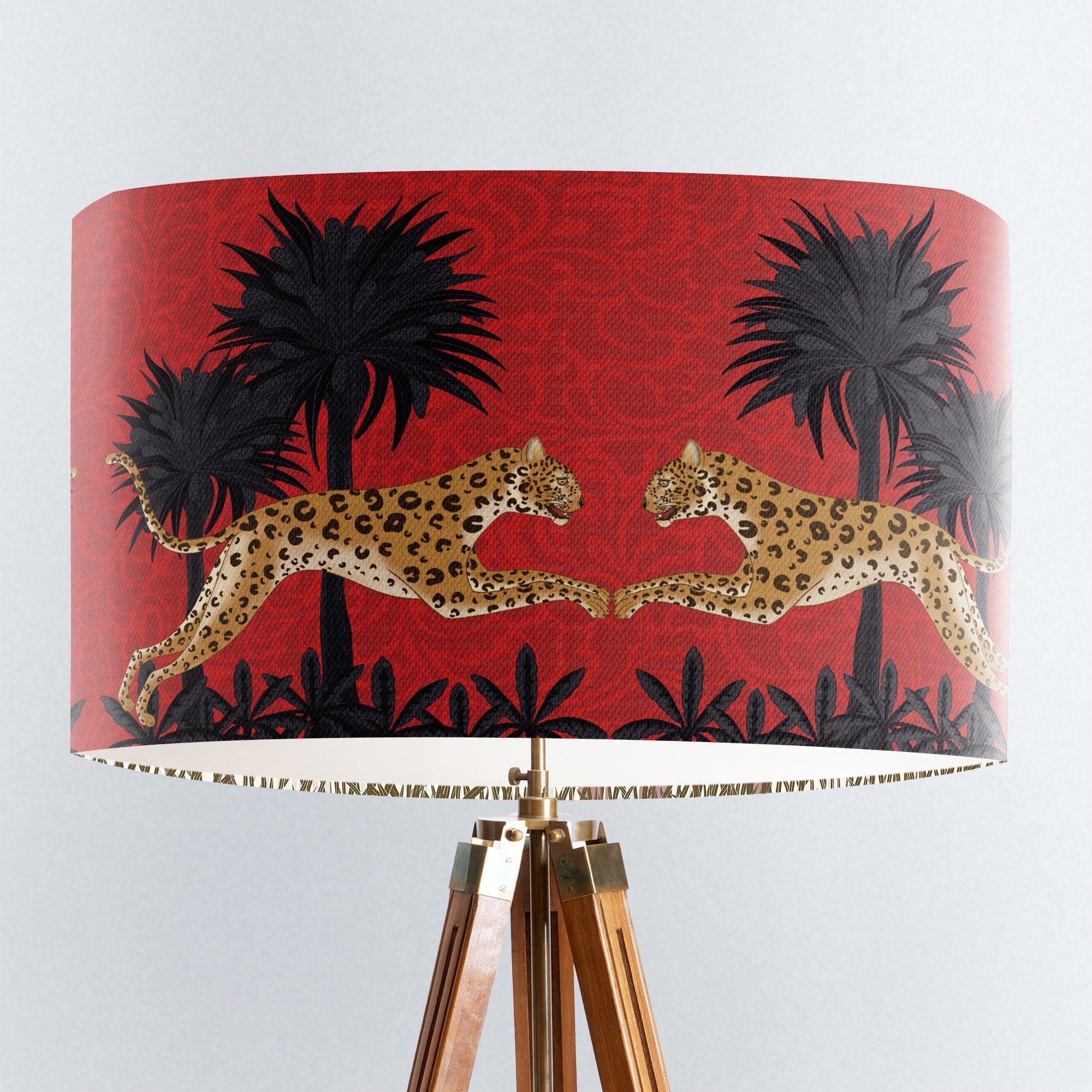 Leopard Drum Lampshade Animal Print Lampshade Tropical | Etsy UK