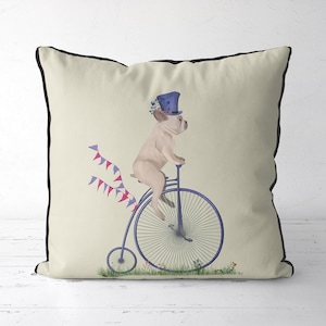 French Bulldog pillow cover White French Bulldog cushion cover French Bulldog gift idea for Frenchie owner lover cute dog gift uk