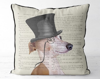 Greyhound pillow Greyhound cushion cover Italian Greyhound cushion Greyhound gift greyhound lover gift cute greyhound uk shop, Formal Hound