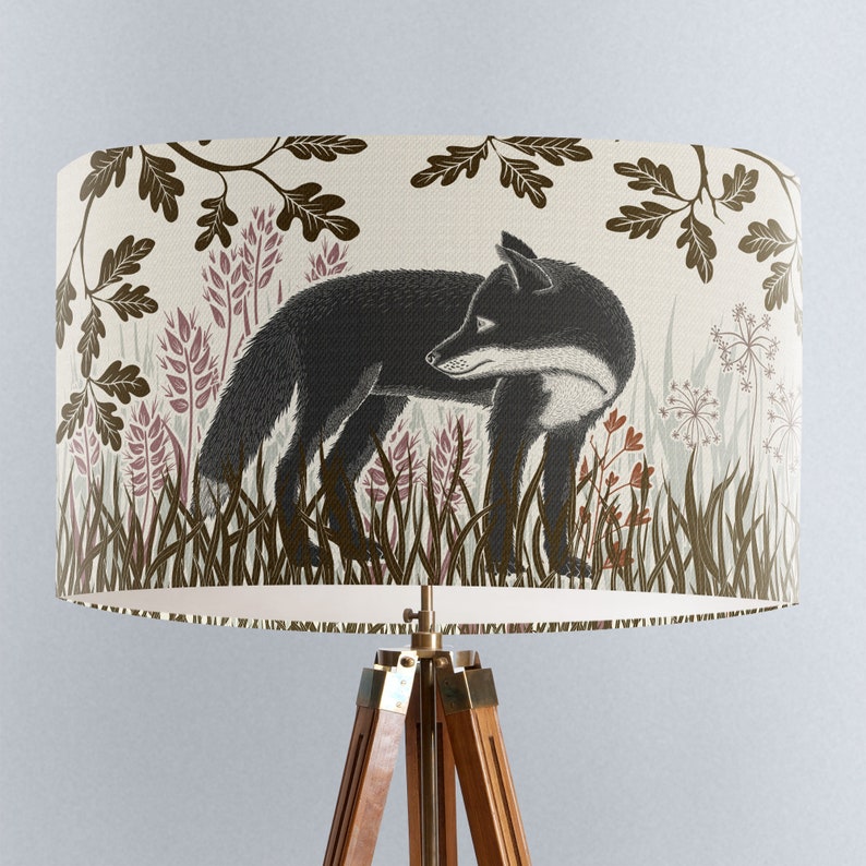 Country lamp shades Woodland lamp shade Fox lampshade cottage Etsy