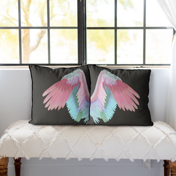 Set of 2 Angel Wing Pillow Covers Multiple Colours Etsy