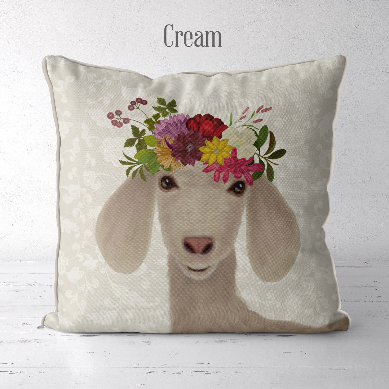 Pretty Goat Farmhouse Pillow Goat Accent Pillow Goat Throw Etsy UK