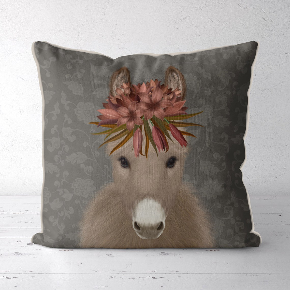 Donkey Cushion Cover Nursery Throw Pillows Donkey Pillow Etsy