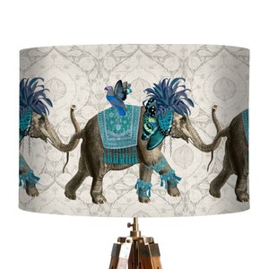 Elephant lampshade Niraj Indian style lampshade blue lampshade Table Lamp Ceiling Shade patterned tropical decor ethnic decor spider lamp image 3
