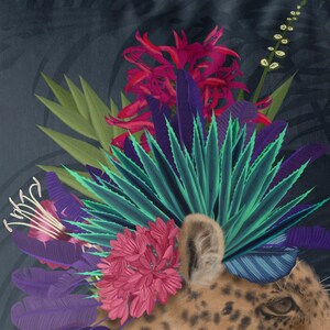 Exotic whimsical leopard pillow cover, tropical safari throw cushion image 3