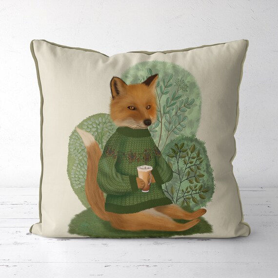 Fox & Latte Pillow Cover Woodland Animal Throw Pillow Cover - Etsy Fox & Latte Pillow Cover Woodland Animal Throw Pillow Cover - Etsy
