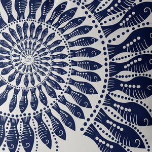 Modern coastal pillow covers Coastal throw pillows - Little Fishes Spiral Shell Midnight Blue on White Coastal style, Nautical pillow covers image 3