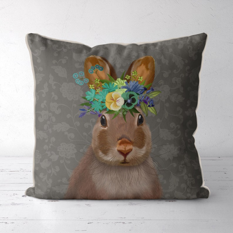 Cute Rabbit Cushion Covers Rabbit Nursery Decor Woodland Etsy