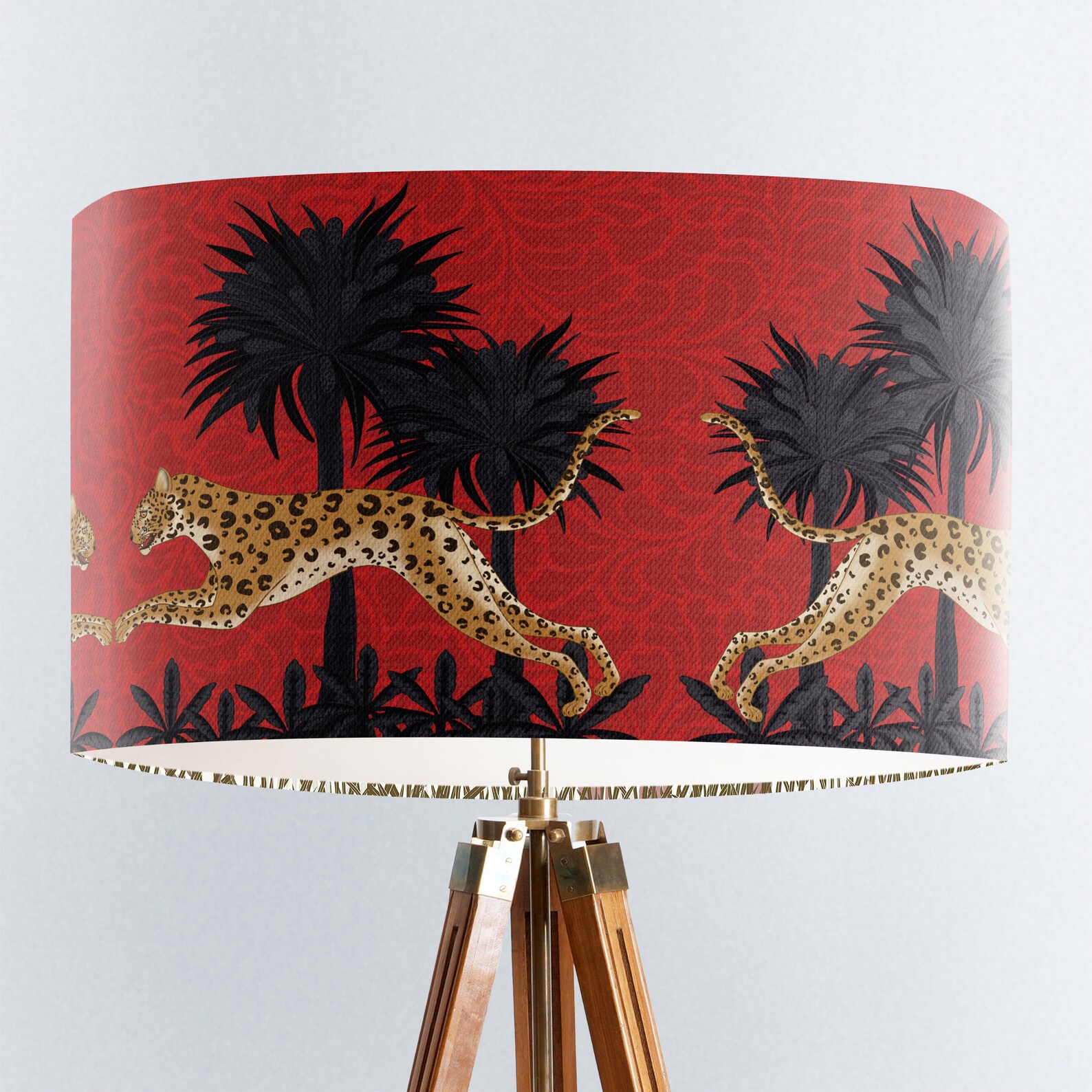 Leopard Drum Lampshade Animal Print Lampshade Tropical Etsy UK