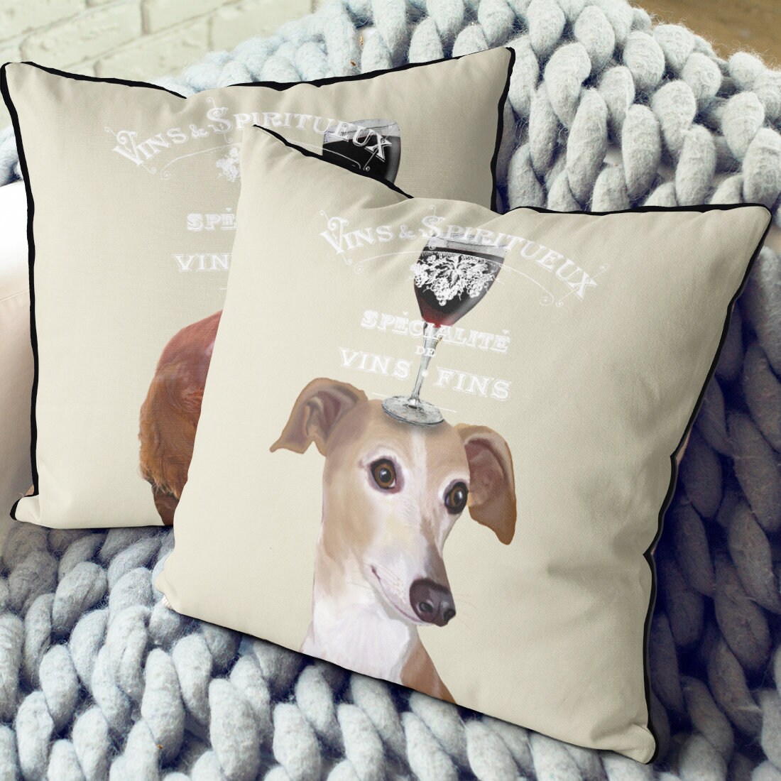 Greyhound Gifts Greyhound Pillow Cover Italian Greyhound Gifts Etsy