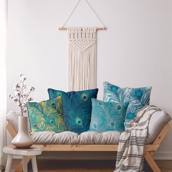 Cojines decorados con plumas sale