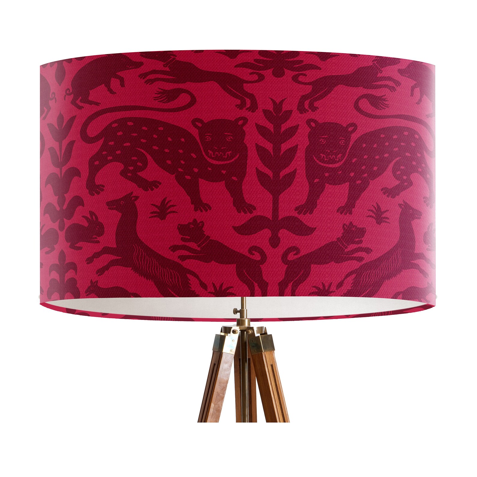 Beasts in Magenta and Pink Lamp Shade - Drum Lampshade, Animal Table ...
