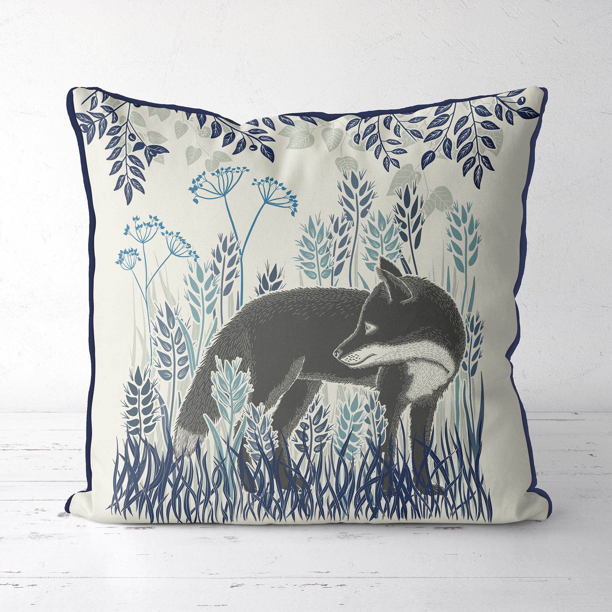 Fox Pillow cover for Cottagecore and Country Homes, Whimsical Woodland Animal Throw Cushion Cover, Cute Nature Inspired Sofa Decor