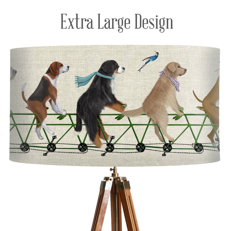 Lamp Shade Dog Tandem Drum Lampshade Dog Lover Gift Dog Etsy