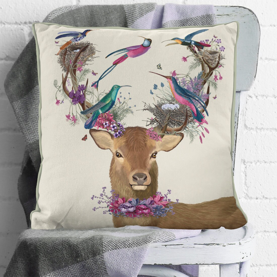 Deer Pillow Stag Pillow Stag Cushion Accent Pillow Decorative - Etsy