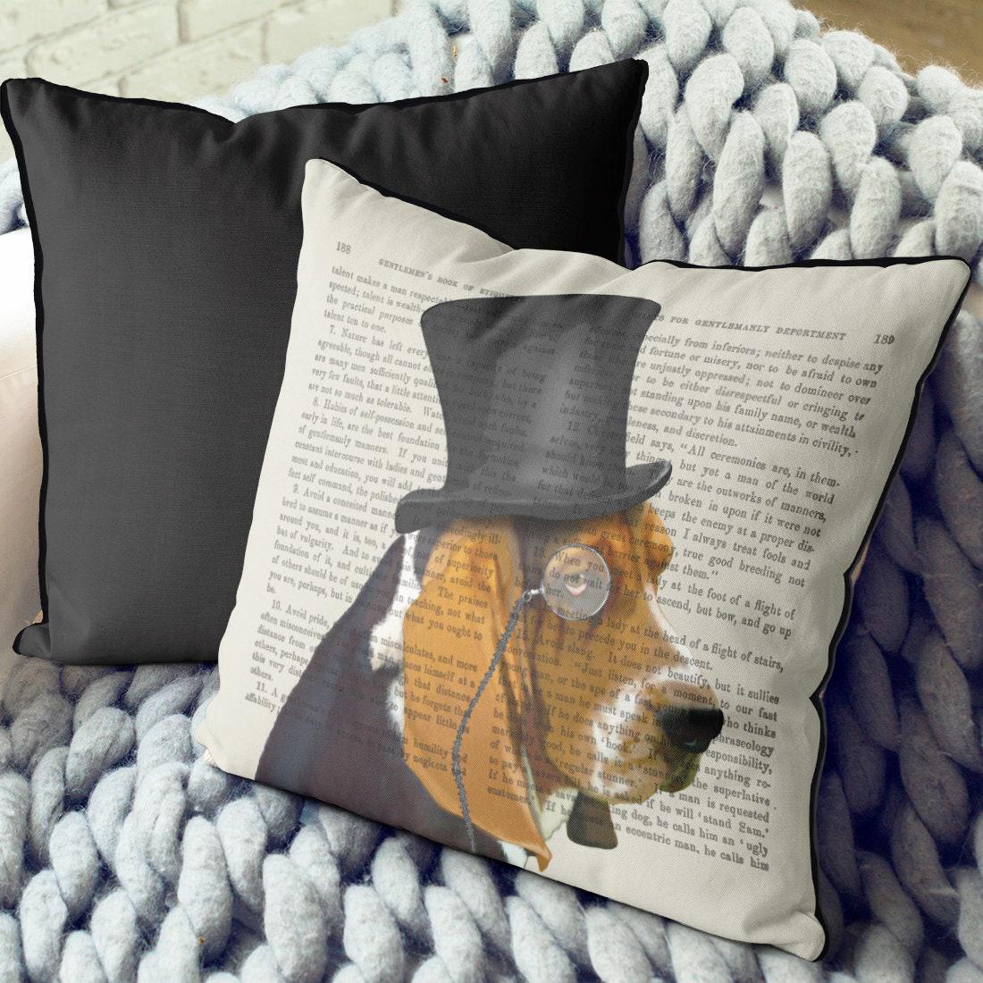 Federa Per Cuscino 50x50 Cm Con Simpatico Cane Basset Hound E Papà - Bageyou