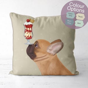 French Bulldog pillow French Bulldog gift French bulldog cushion dog lover gift dog Accent Cushions decorative pillows frenchie ice cream
