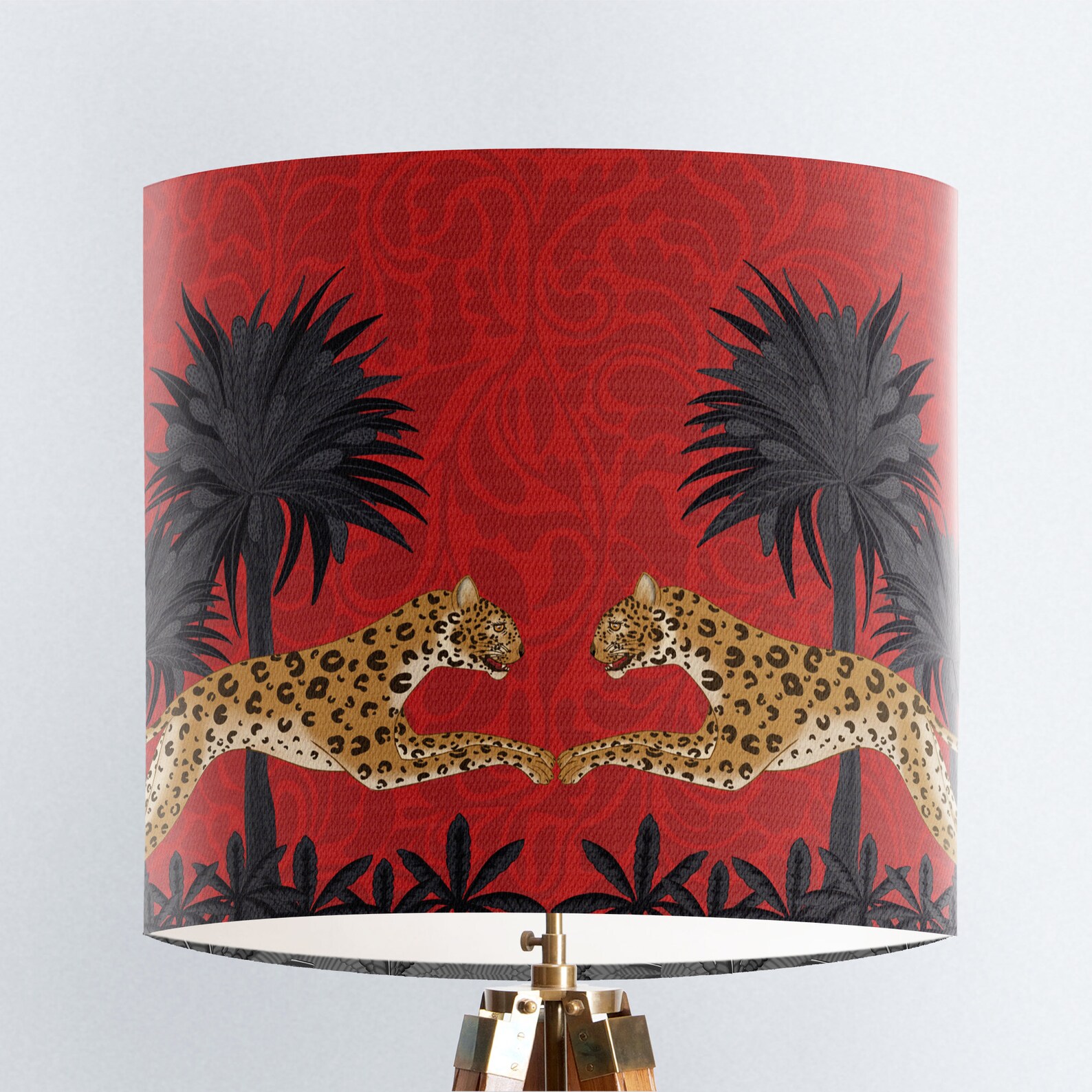 Leopard Drum Lampshade Animal Print Lampshade Tropical Etsy