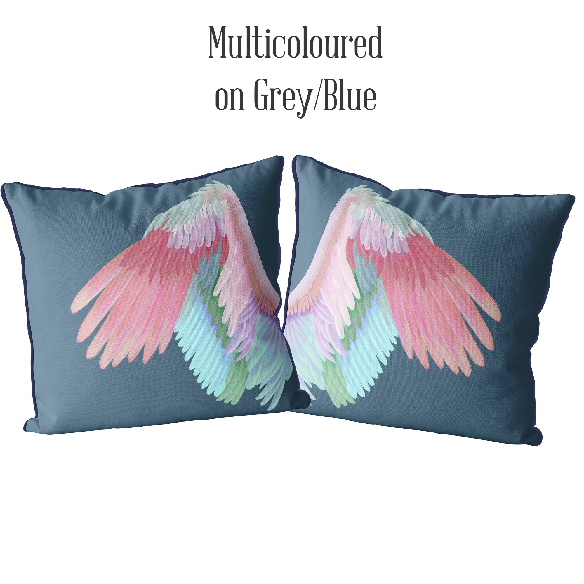 Set of 2 Angel Wing Pillow Covers Multiple Colours Etsy UK