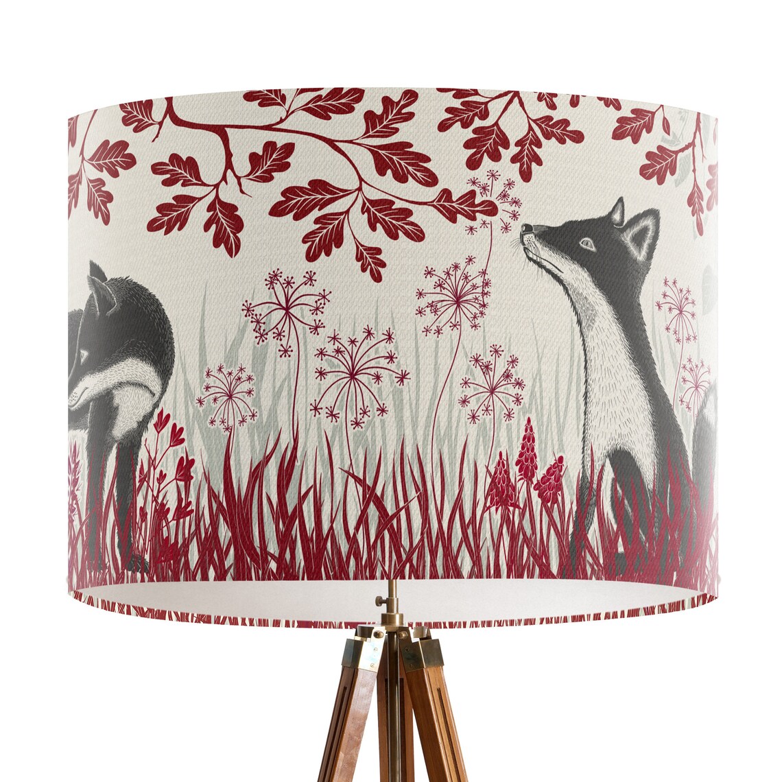 Fox lamp shade Woodland lampshade Drum lampshade Woodland Etsy