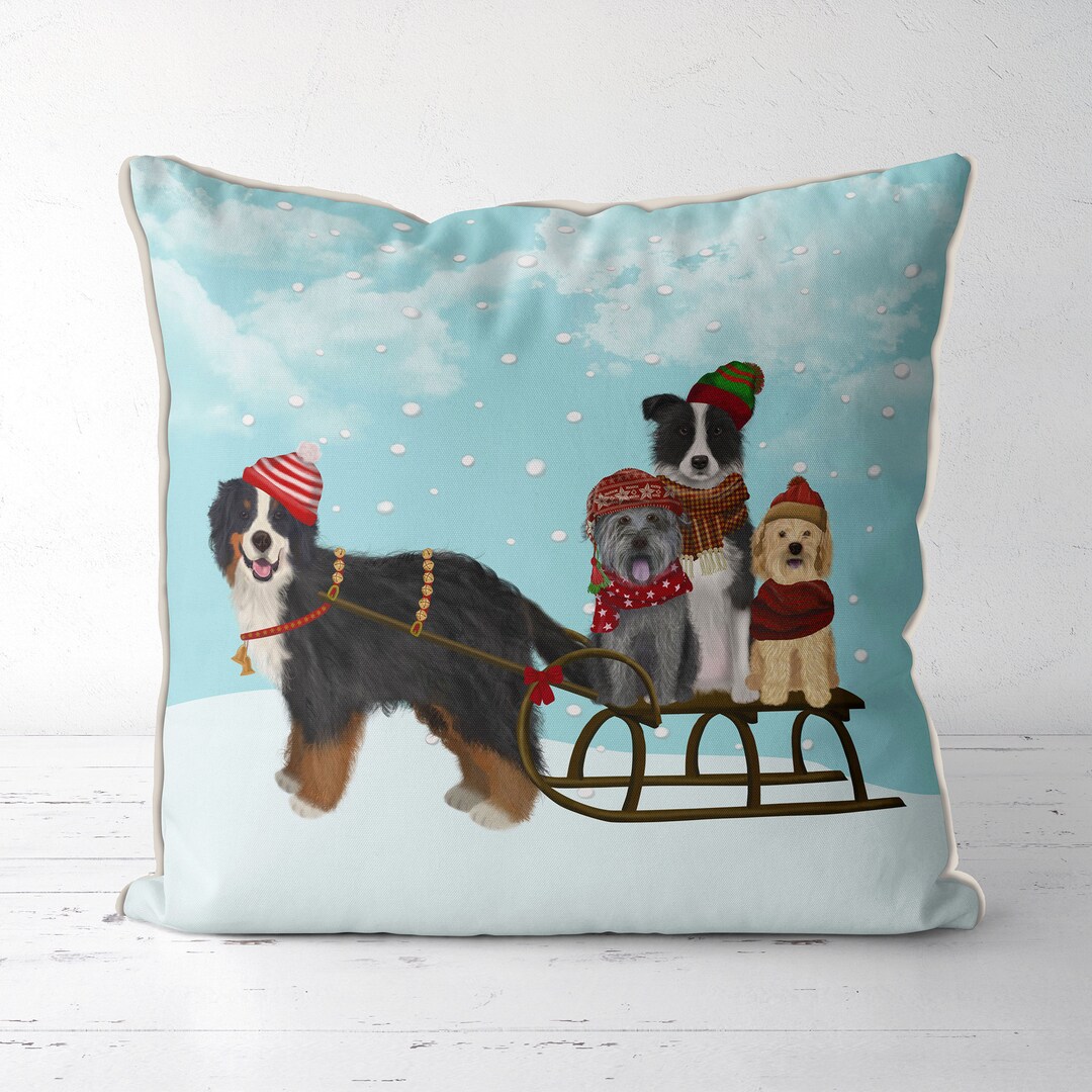 Dog clearance christmas pillow