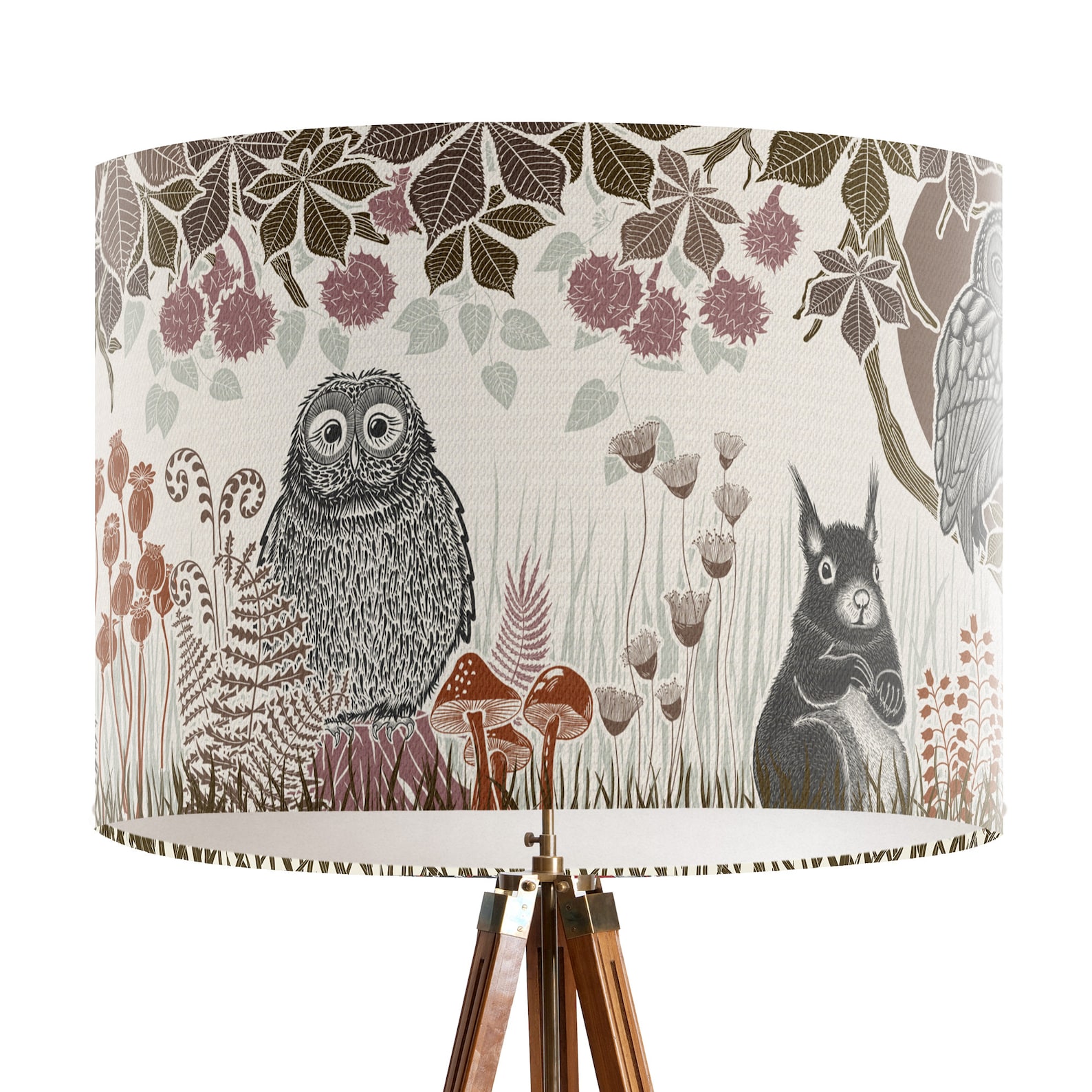 Country Lamp Shade Woodland Lamp Shade Owl Lampshade Cottage - Etsy UK