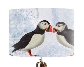 Puffin Lampshade: Nautical Coastal Decor, Bird Lover Gift