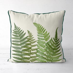 Fern Grove 1 - Botanical Pillow Cover Green Fern cushion, natural decor, botanical decor spring decor ideas, green pillow cover, garden room
