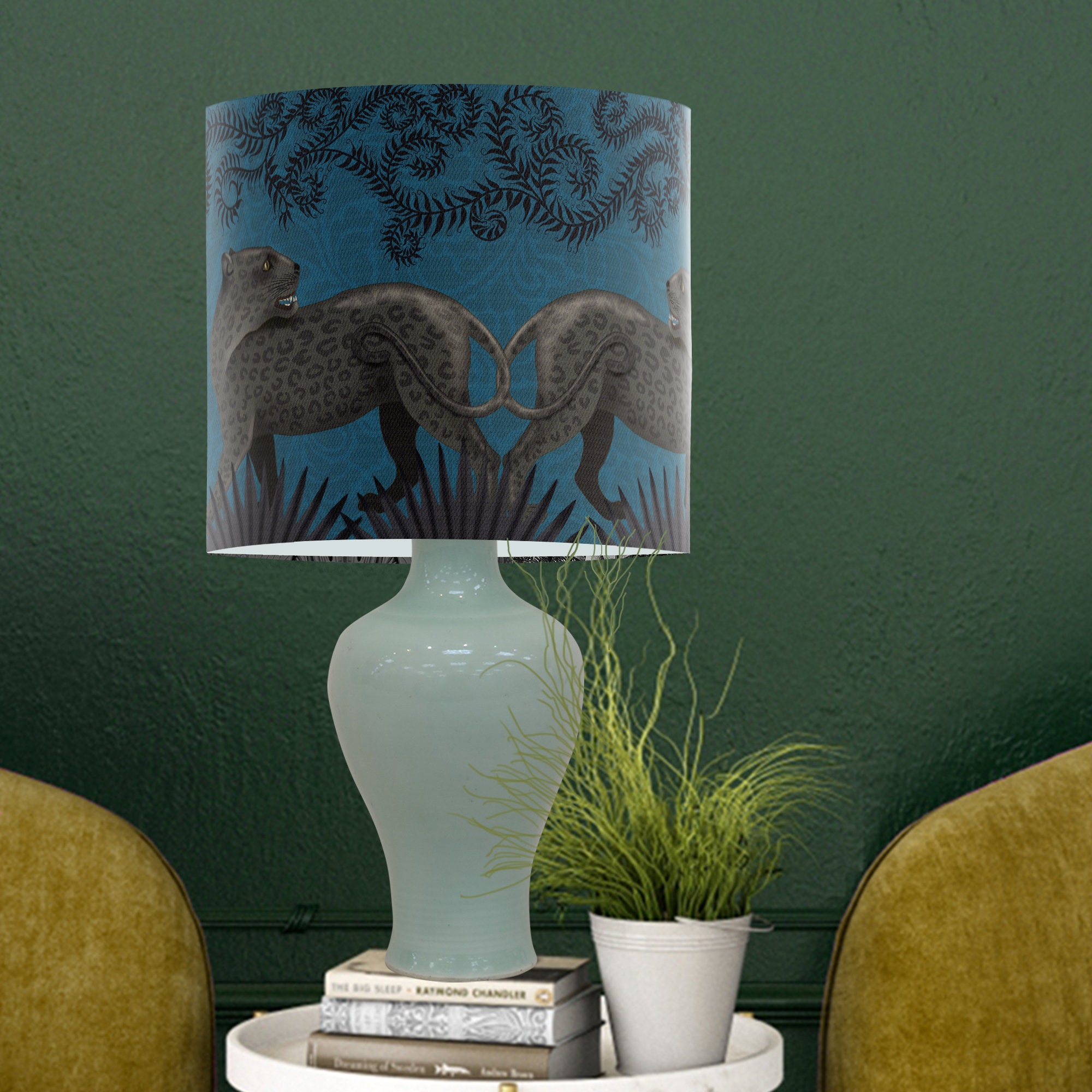 Panther lamp shade Jaguar lamp shade Cotton lampshade Spider Etsy