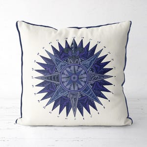 Nautical Star - Royal Blue - Nautical decor nautical pillow cover beach house decor coastal home coastal living royal blue pillow accent