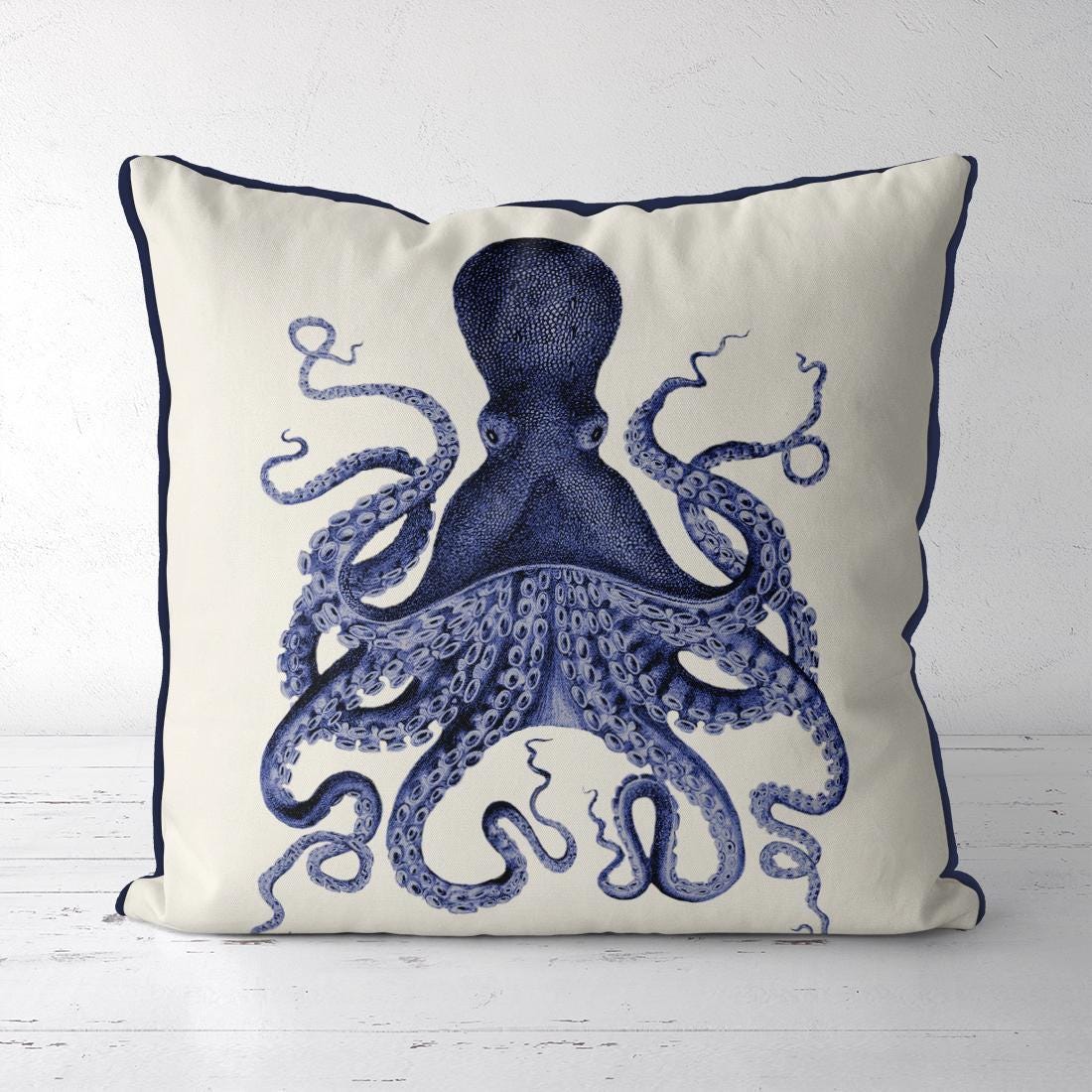 Lot De 4 Housses De Coussin Lin 50x50 Cm – Motif Océan Animaux Marins, Déco Plage Salon - 8