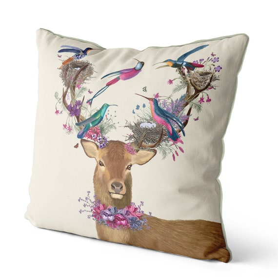 Spring Decor Spring Pillows Deer Pillow Deer pillow Stag cushions deer decor