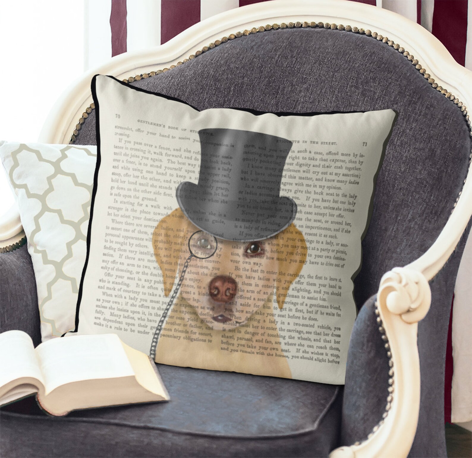 Yellow Labrador Pillow Cover Yellow Labrador Cushion Yellow Etsy