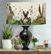 Lamp shade Cabbage Patch - drum lampshade Rabbit decor green bunny lamp rabbit lampshade nursery pendant lamp hare print rabbit lover gift 