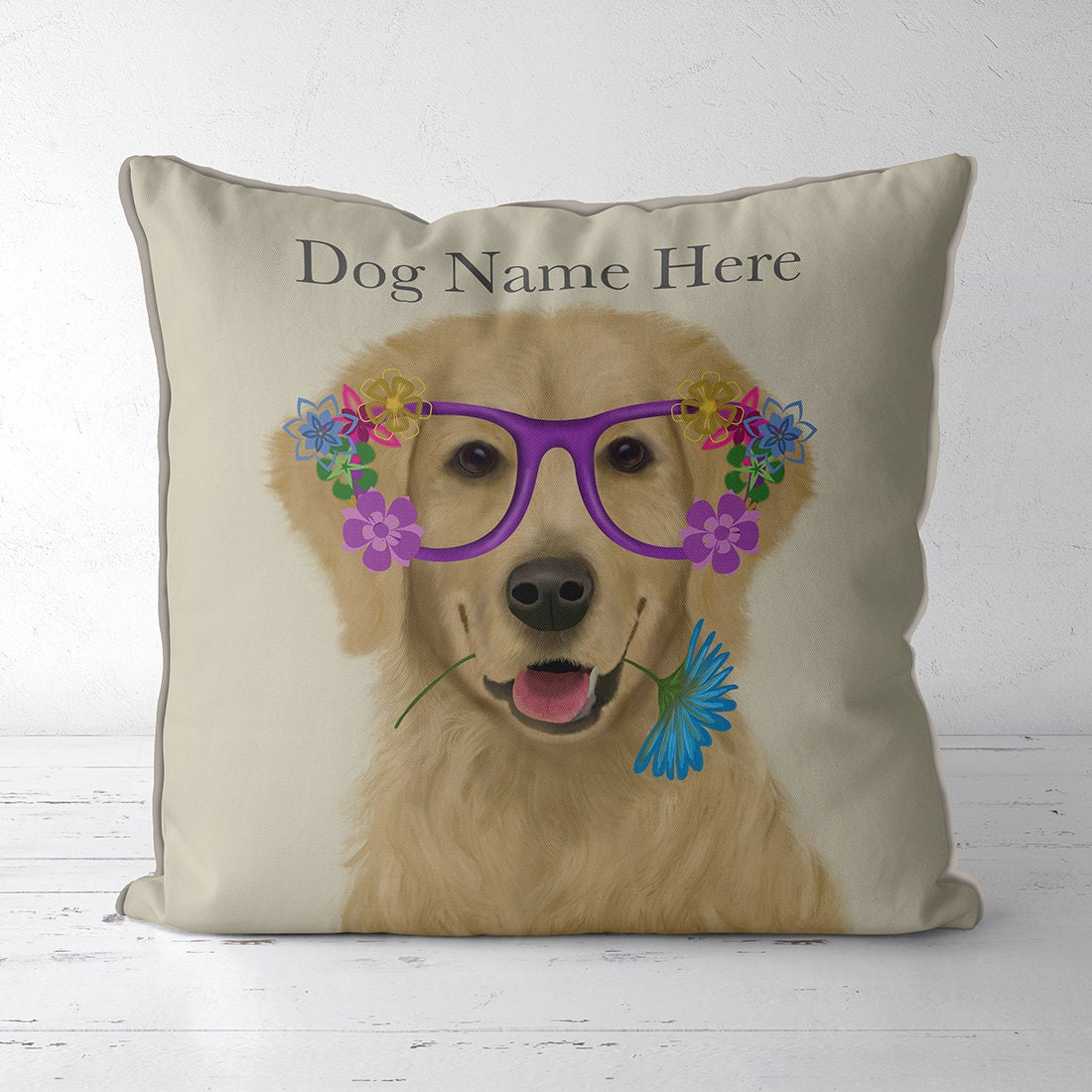 Golden Retriever pillow Personalised Golden Retriever gift | Etsy