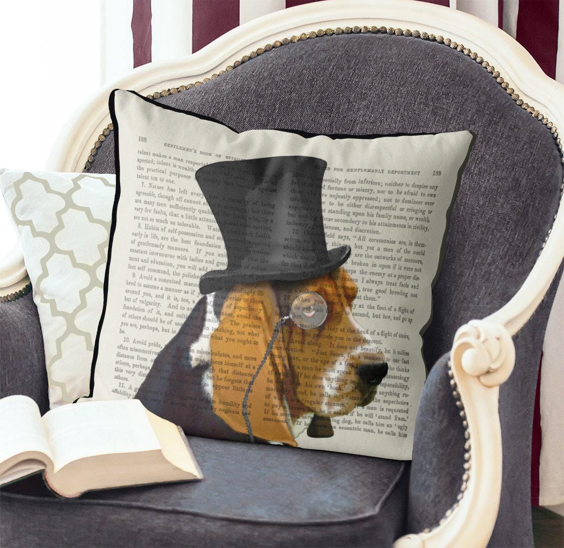 Federa Per Cuscino 50x50 Cm Con Simpatico Cane Basset Hound E Papà - Bageyou